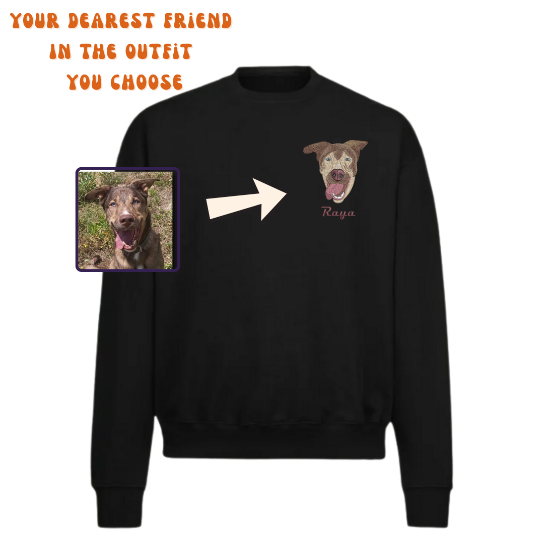 Sweatshirt Embroidered Pet Portrait – Your pet's always with you!