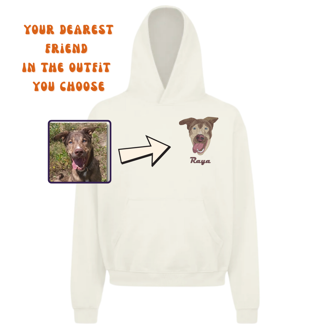 Hoodie Embroidered Pet Portrait – Your Pet’s Always with You!