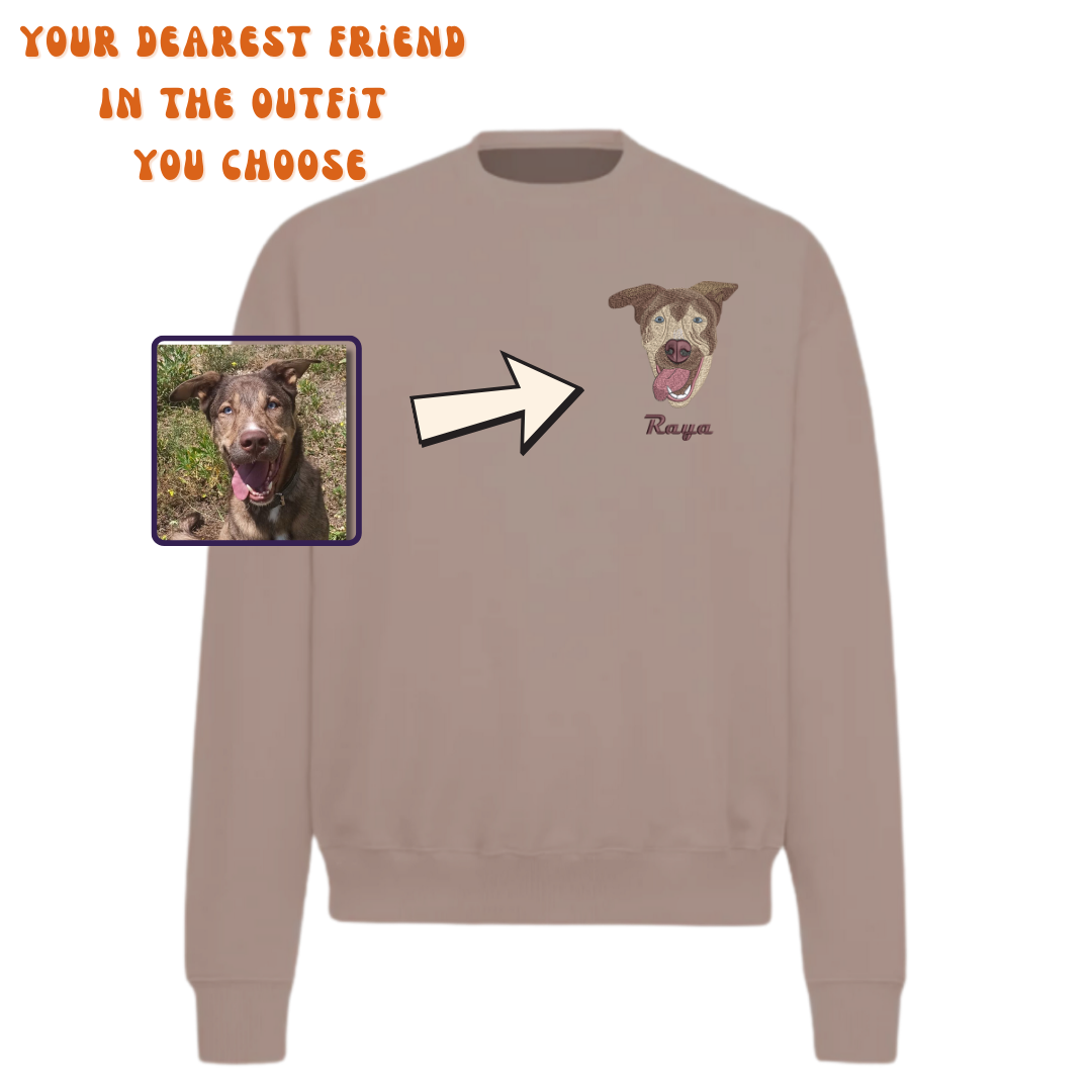 Sweatshirt Embroidered Pet Portrait – Your pet's always with you!