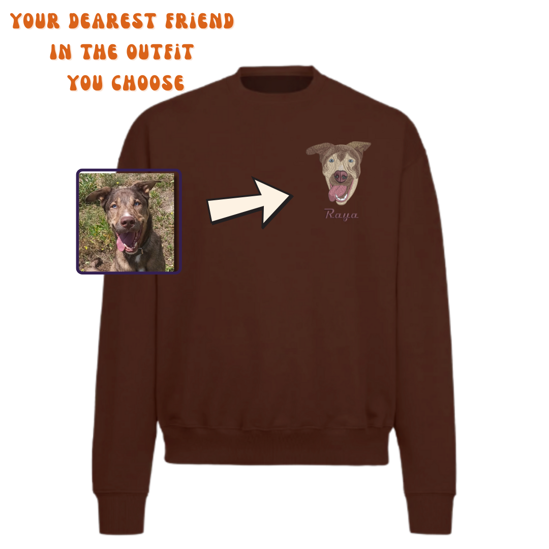 Sweatshirt Embroidered Pet Portrait – Your pet's always with you!