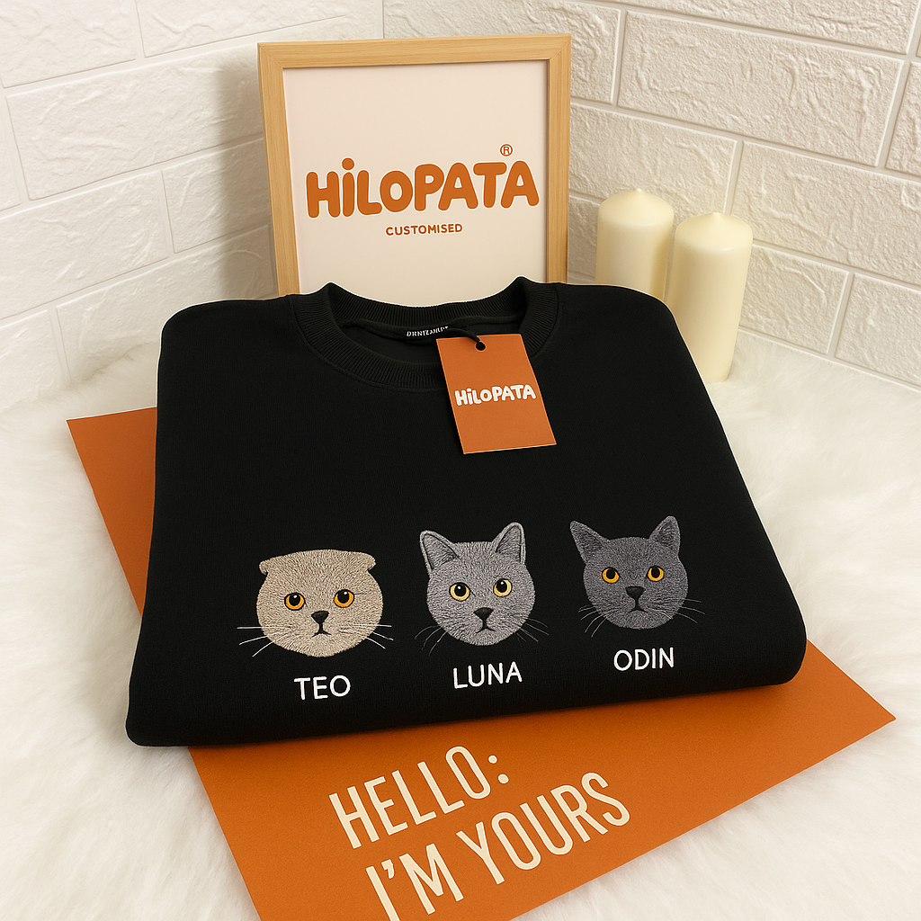 Sweatshirt Embroidered Pet Portrait – Your pet's always with you!