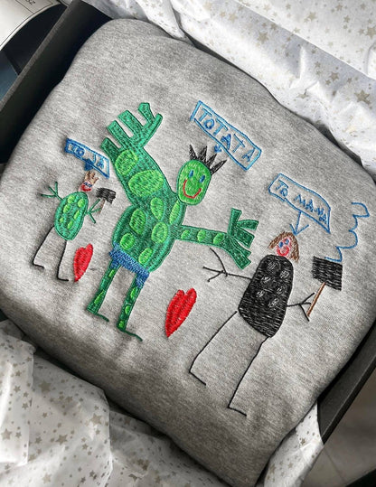 Your Child’s Imagination, Woven Into Your Outfit – From Drawing to Embroidery 👶🖍️
